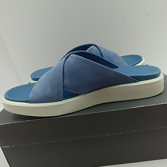 ECCO Flowt Slide Retro Blue Calf Nubuck Size 38 - Picture 5 of 8